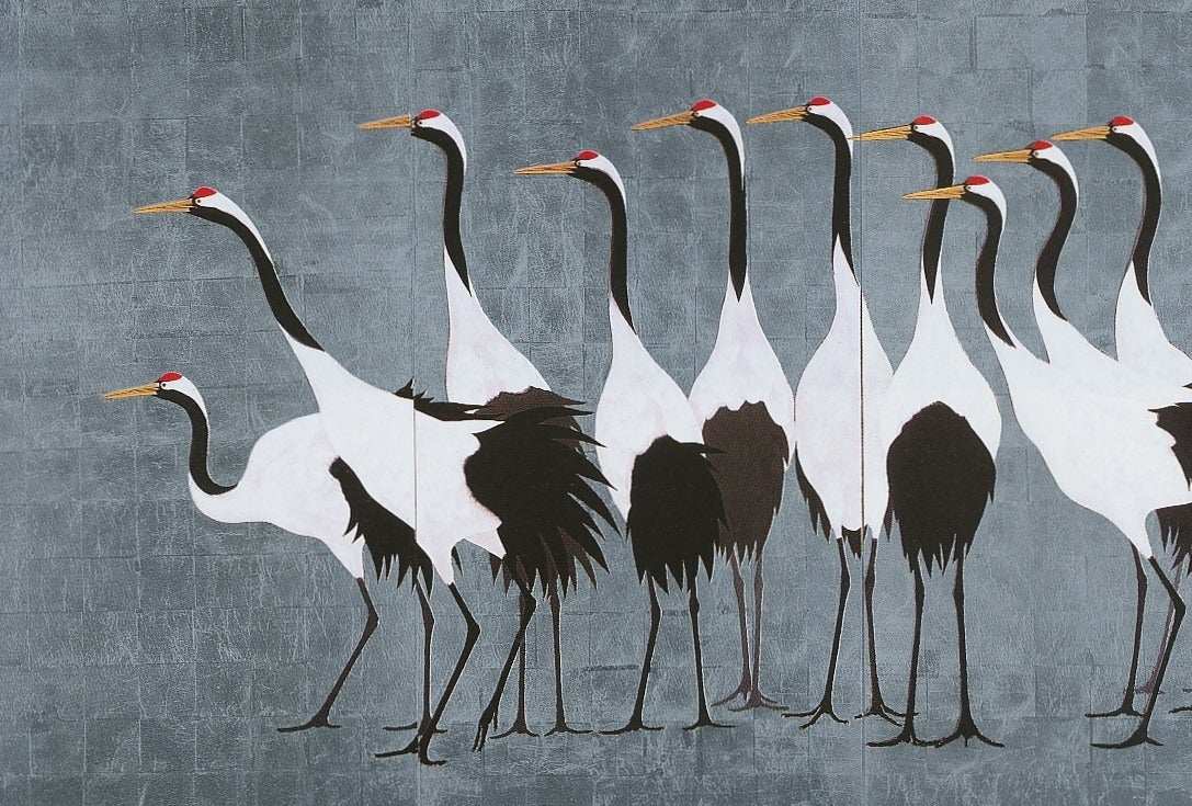 Kayama Matazo 加山 又造 (1927-2004) 群鶴図 Cranes (1988) | MLTSHP
