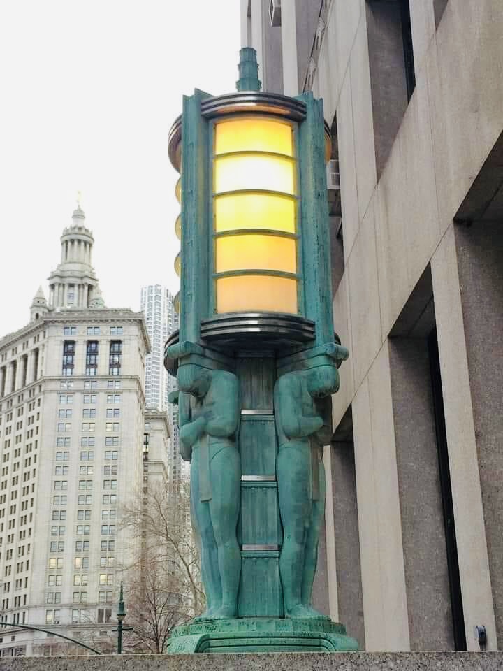 Art deco store street lamp