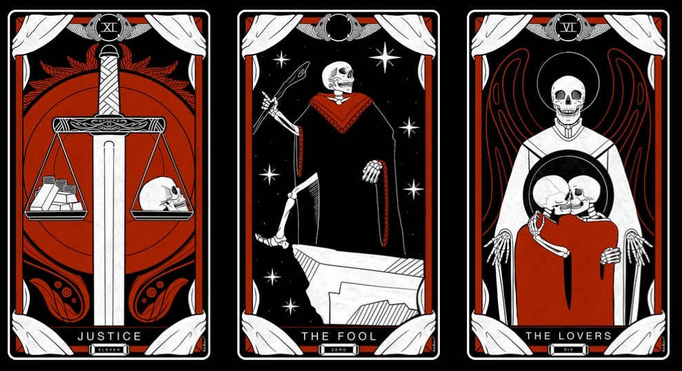 deftones have an interactive major arcana tarot on their webside MLTSHP