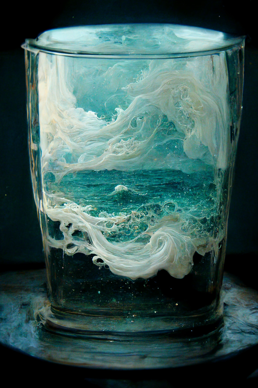 a glass of lost at sea