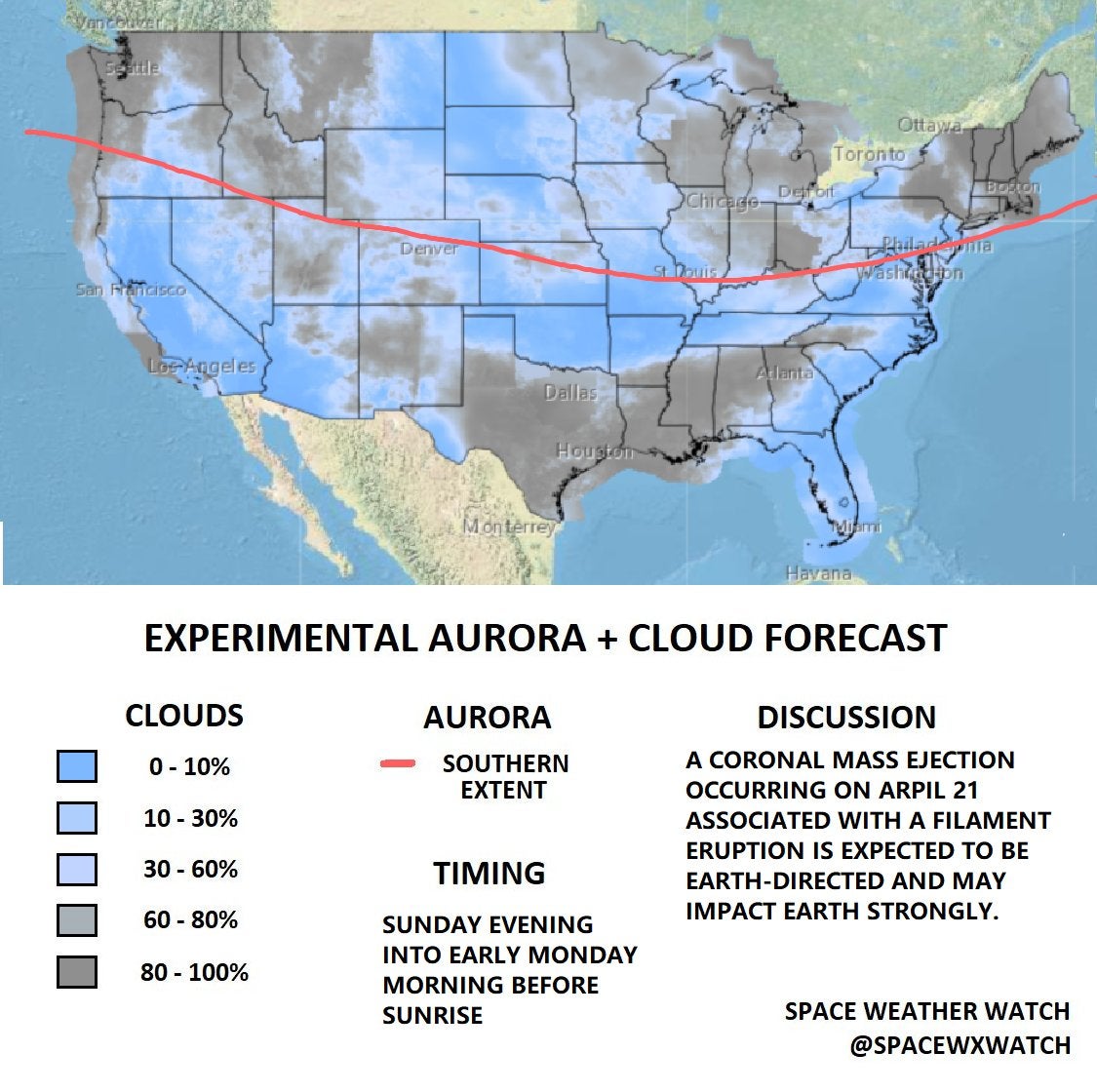 tonight's aurora forecast (4/23) MLTSHP