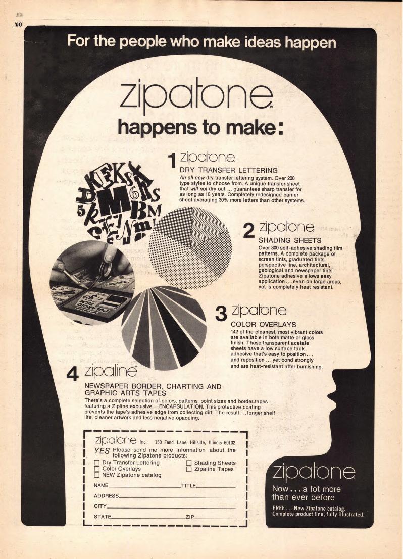 Zipatone ad from U&lc magazine, c. 1974 | MLTSHP