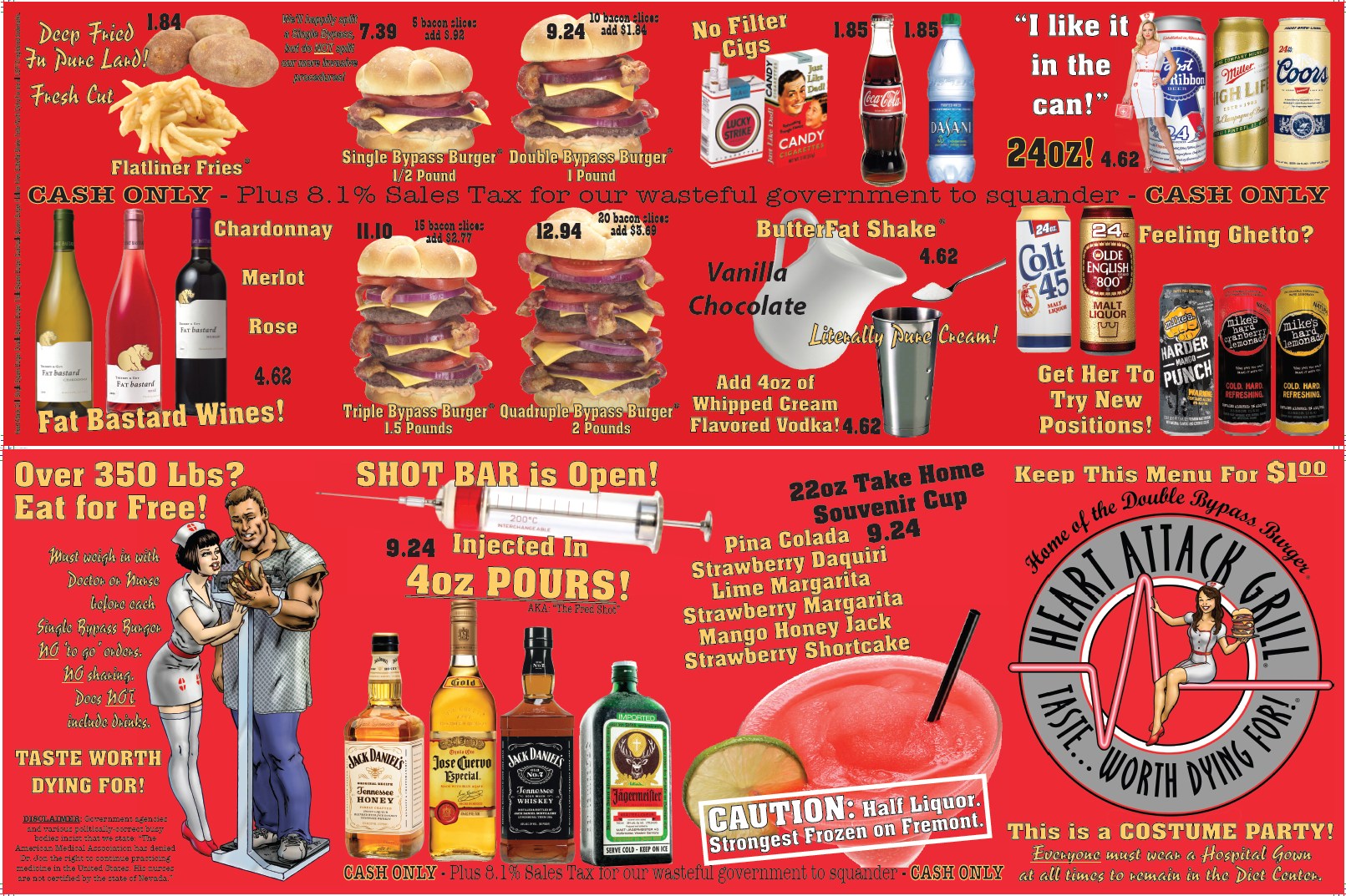 Heart Attack Grill menu | MLTSHP